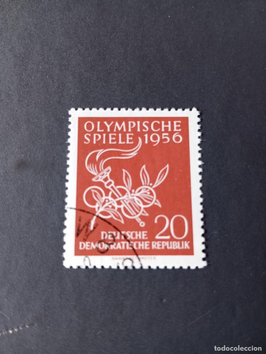 Sellos: ALEMANIA, REP&Uacute;BLICA DEMOCRATICA,RDA,DDR, 1956, JUEGOS OLIMPICOS DE MELBOURNE, YT 267