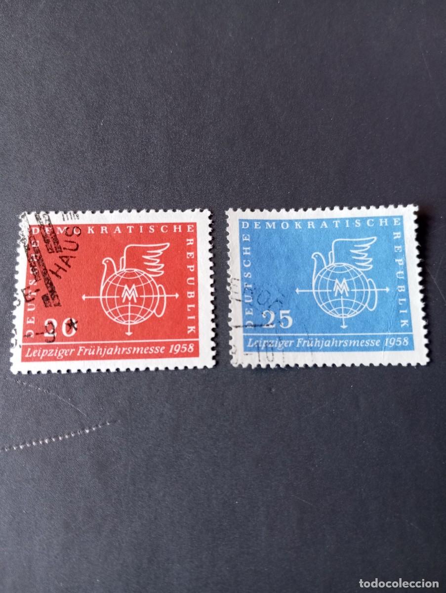 Francobolli: ALEMANIA, REP&Uacute;BLICA DEMOCRATICA,RDA,DDR, 1958, FERIA DE LEIPZIG, YT 336/7