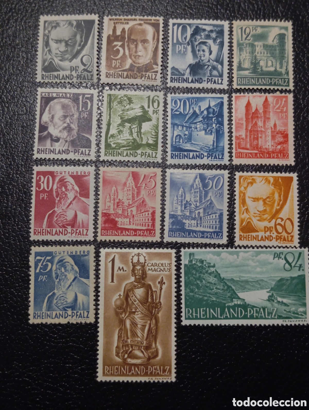 Sellos: Alemania Zona FR - Rheinland-Pfalz - 1947 - Correo - N&ordm; 00001/15 - /MNH** - Vistas y personajes