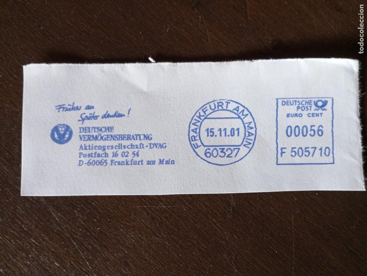 Stamps: ALEMANIA,2001, MATASELLOS MEC&Aacute;NICO