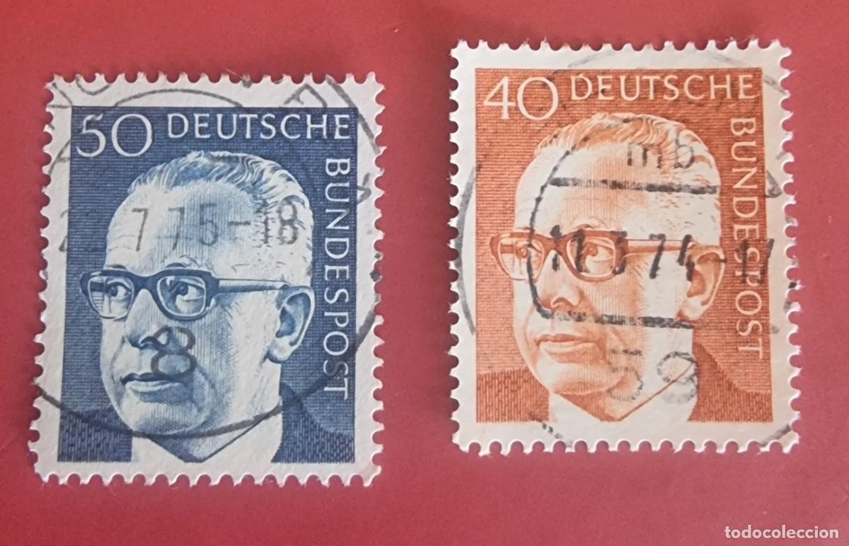 Francobolli: 2 SELLOS USADOS ALEMANIA PRESIDENTE: GUSTAV HEINEMANN