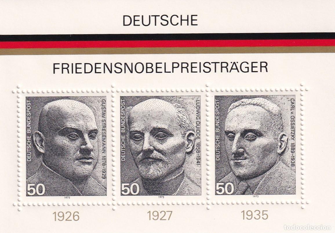 Sellos: HB Alemania 1975 - Premios Nobel alemanes / Gustav Stresemann - Ludwig Quidde - Carl von Ossietzky