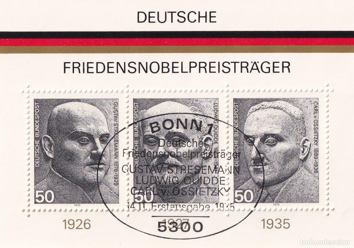 Sellos: HB Alemania 1975 - Premios Nobel alemanes / Gustav Stresemann - Ludwig Quidde - Carl von Ossietzky