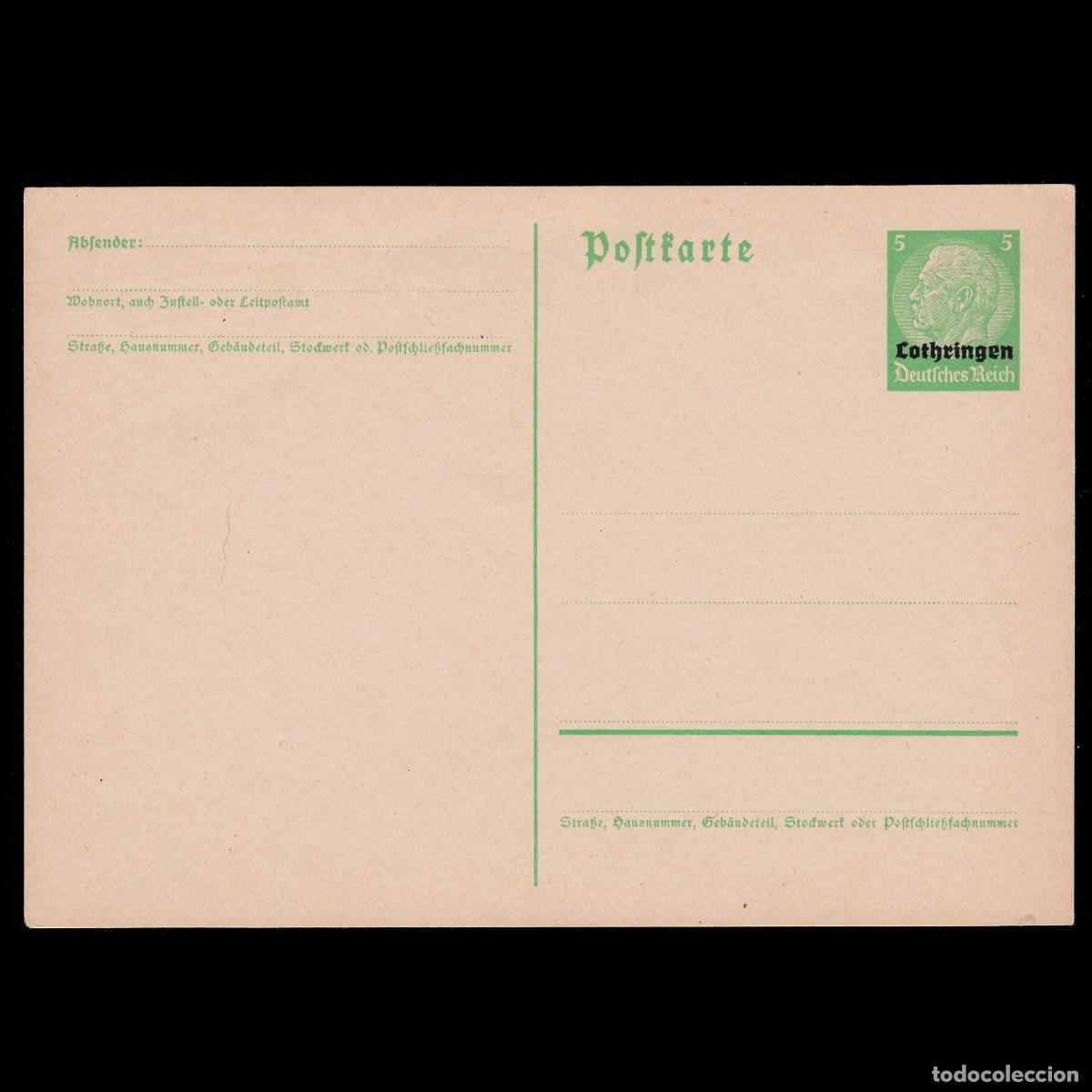 Timbres: POSTKARTE.German Empire. Hindenburg.5p.Occupation Lorraine.