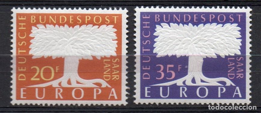 Francobolli: ALEMANIA SARRE A&Ntilde;O 1957 YV 384/85*** EUROPA CEPT &Aacute;RBOLES FLORA