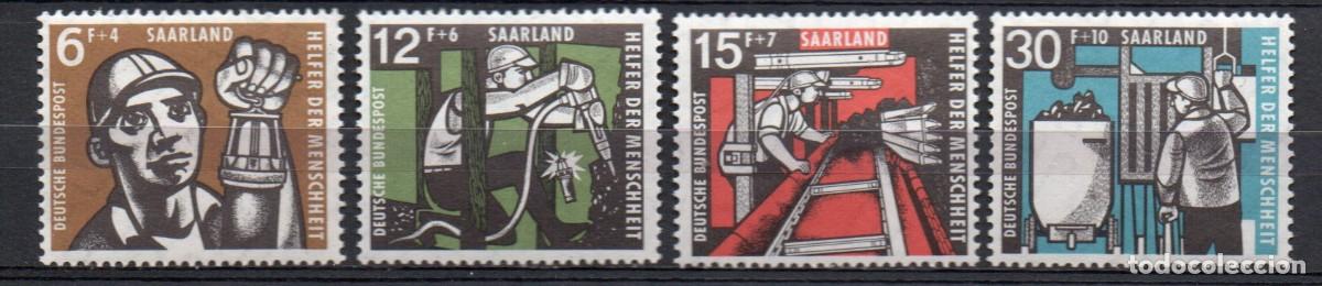 Francobolli: ALEMANIA SARRE A&Ntilde;O 1957 YV 386/89*** PRO BENEFICENCIA MINER&Iacute;A PROFESIONES