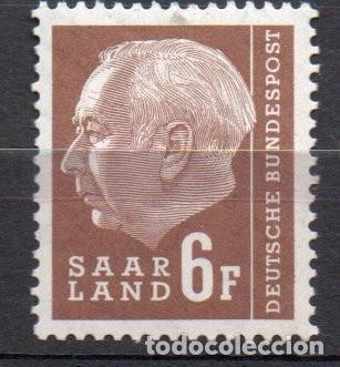 Francobolli: ALEMANIA SARRE A&Ntilde;O 1957 YV 394*** PRESIDENTE THEODOR HEUSS PERSONAJES POL&Iacute;TICOS