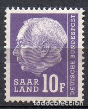 Francobolli: ALEMANIA SARRE A&Ntilde;O 1957 YV 395*** PRESIDENTE THEODOR HEUSS PERSONAJES