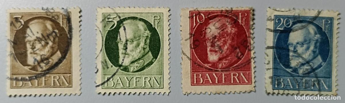 Francobolli: Lote 4 sellos Deutschland, Germany Bayern de 1914