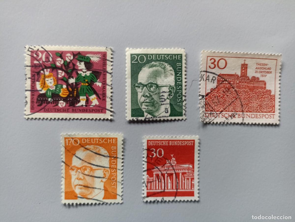Francobolli: Lote 5 sellos Deutschland, Germany a&ntilde;os 50,60,70 (G4)