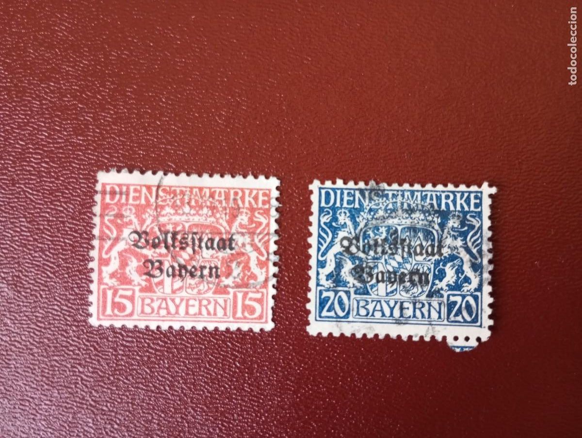 Francobolli: ALEMANIA, BAVIERA, 1919, SELLOS DE SERVICIO, SOBRECARGA VOLKSTADT BAYERN