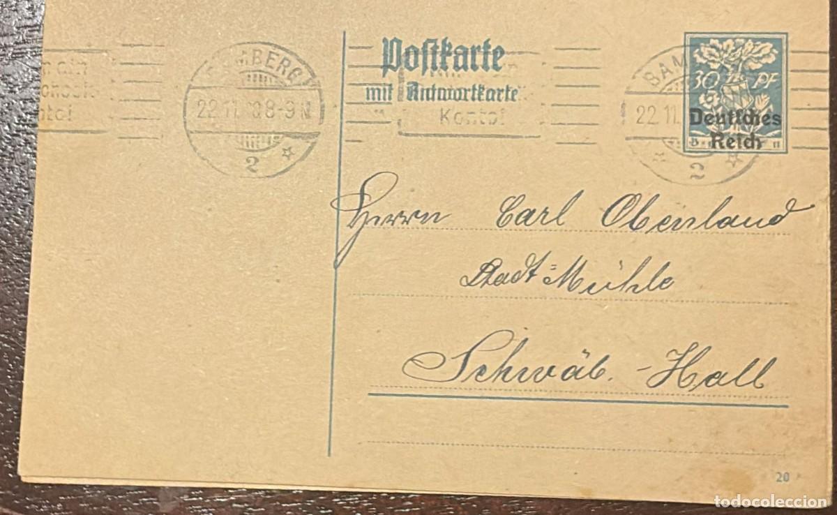 Briefmarken: O) GERMANY, DEUTFCHES REICH, OVERPRINT ON BAYERN, POSTAL STATIONERY CIRCULATED XF