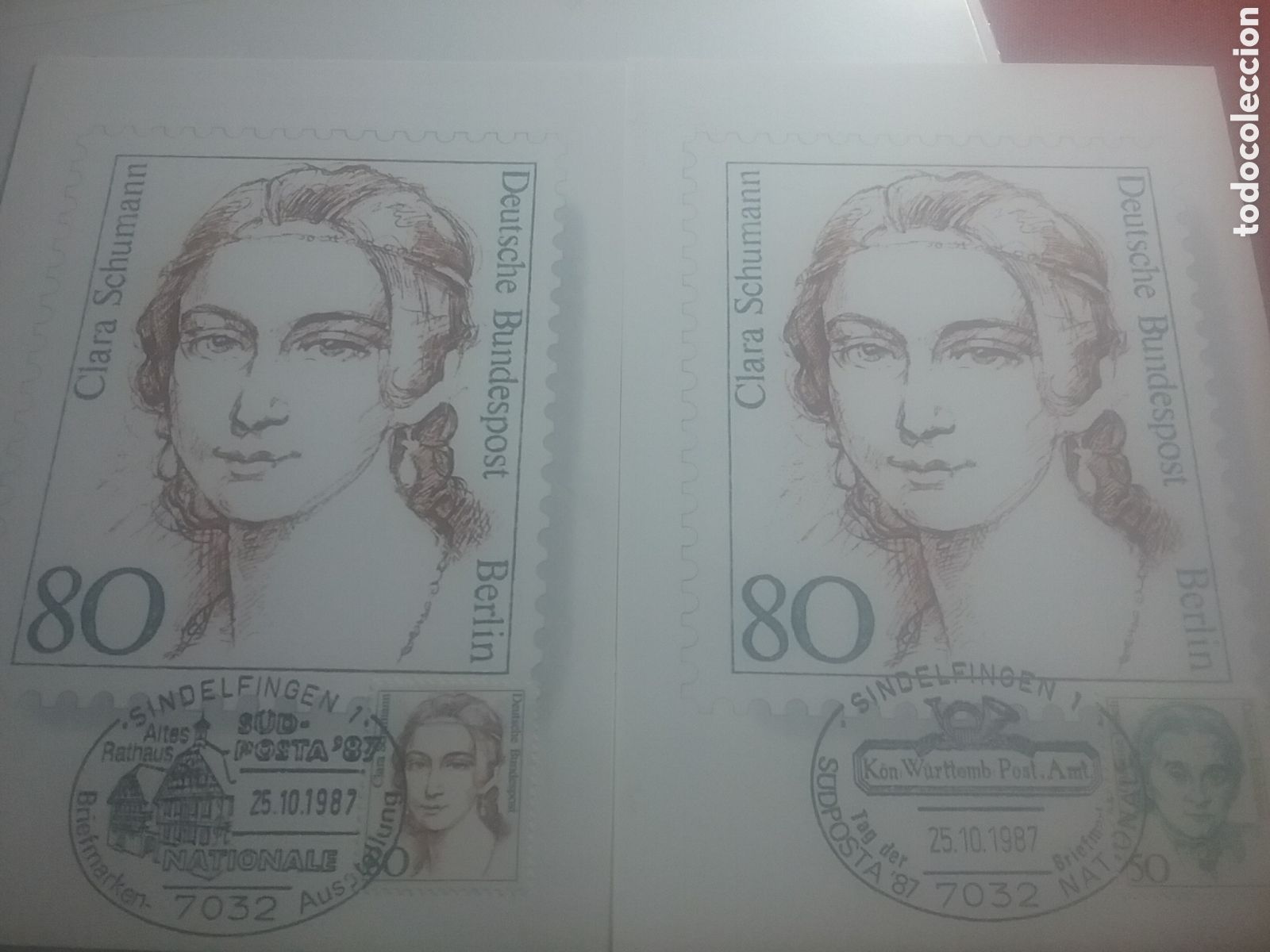 Francobolli: Sello Alemania, Berl&iacute;n (Emisi&oacute;n especial) 1986. Famosas. C. Teusch, pol&iacute;tica. C. Schumann, composito