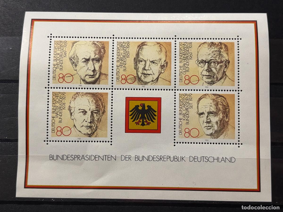 Selos: ALEMANIA FEDERAL, 1978. YVERT BF17.PRESIDENTES REPUBLICA FEDERAL.HOJITA BLOQUE.NUEVO. SIN FIJASELLOS
