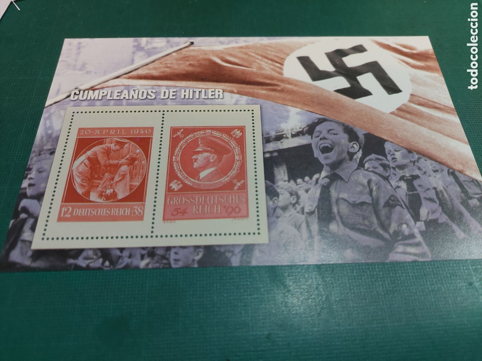 Selos: CUMPLEA&Ntilde;OS HITLER SEGUNDA GUERRA MUNDIAL HISTORIA REPRODUCCION SELLOS HOJA BLOQUE EL MUNDO