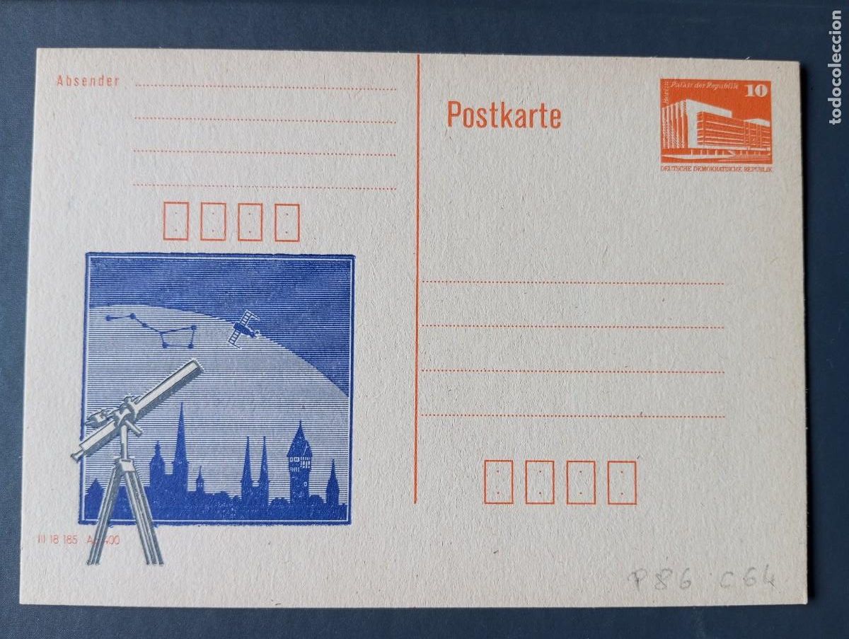 Francobolli: ALEMANIA, REP&Uacute;BLICA DEMOCRATICA,RDA,DDR, 1989, SAT&Eacute;LITE ESPACIAL, P 85 C 64