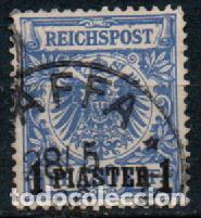 Sellos: CORREIO ALEMAN EN ELIMPERIO TURCO (A&Ntilde;O 1889) IVERT N&ordm; 8, AGUILA IMPERIAL ALEMANA SOBRECARGADO, USADO