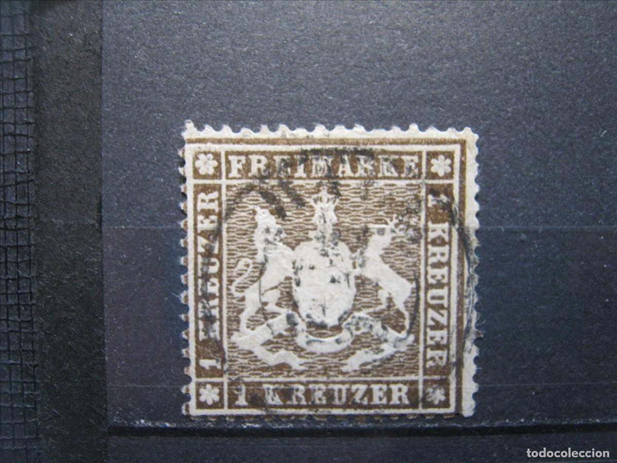 Sellos: ALEMANIA ESTADO W&Uuml;RTTEMBERG 1859 YVERT 16 PAPEL DELGADO USADO PERFECTO.
