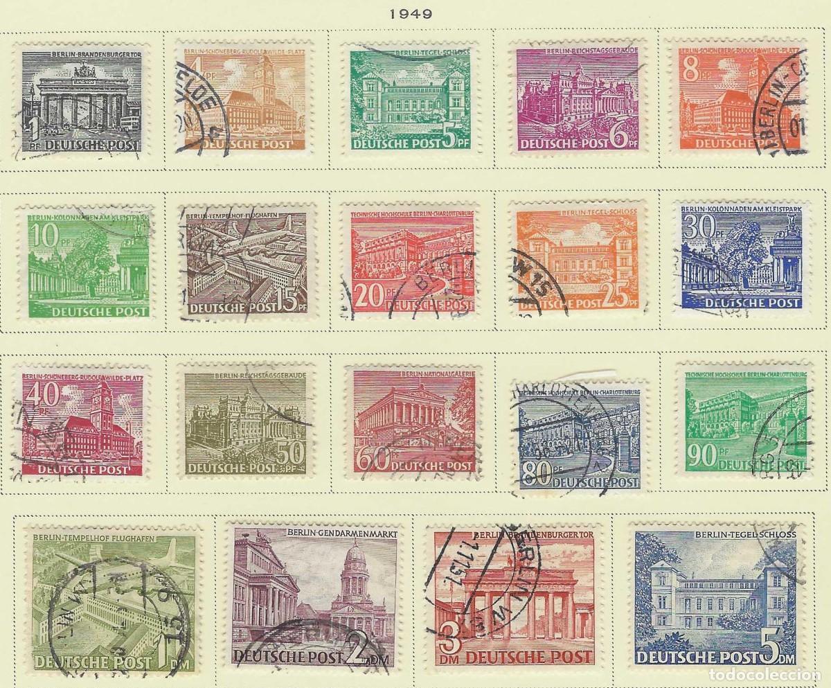 Sellos: BERL&Iacute;N 1949 - EDIFICIOS, S.COMPLETA - USADOS - Foto 1