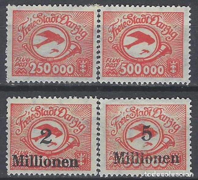 Sellos: DANZIG 1923 - CORREO A&Eacute;REO, S.COMPLETA - MH* - Foto 1