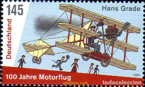 Sellos: 223396 MNH ALEMANIA FEDERAL 2008 100 ANIVERSARIO DE LA AVIACION