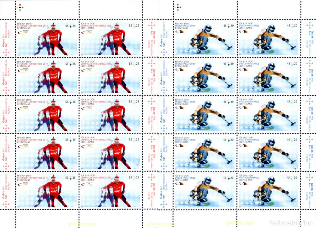 Sellos: 245478 MNH ALEMANIA FEDERAL 2010 21 JUEGOS OLIMPICOS INVIERNO VANCOUVER 2010 - PARALIMPICOS 2010