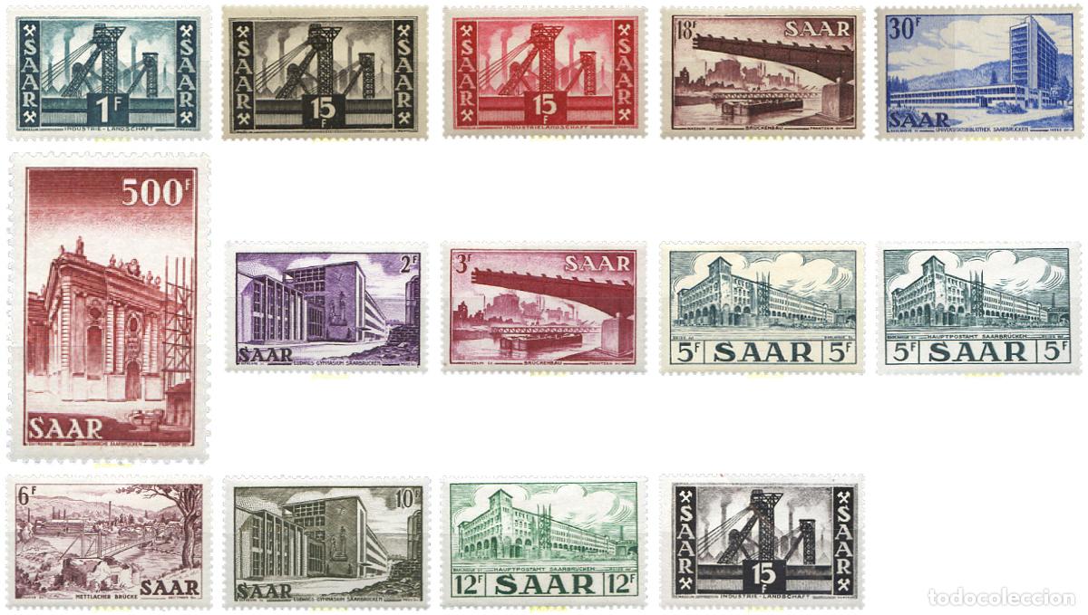 Sellos: 262106 HINGED ALEMANIA. Sarre 1952 SERIE BASICA