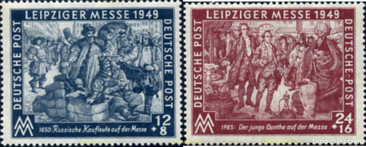 Selos: 366947 HINGED ALEMANIA. Zona sovietica 1949 FERIA DE LEIPZIG