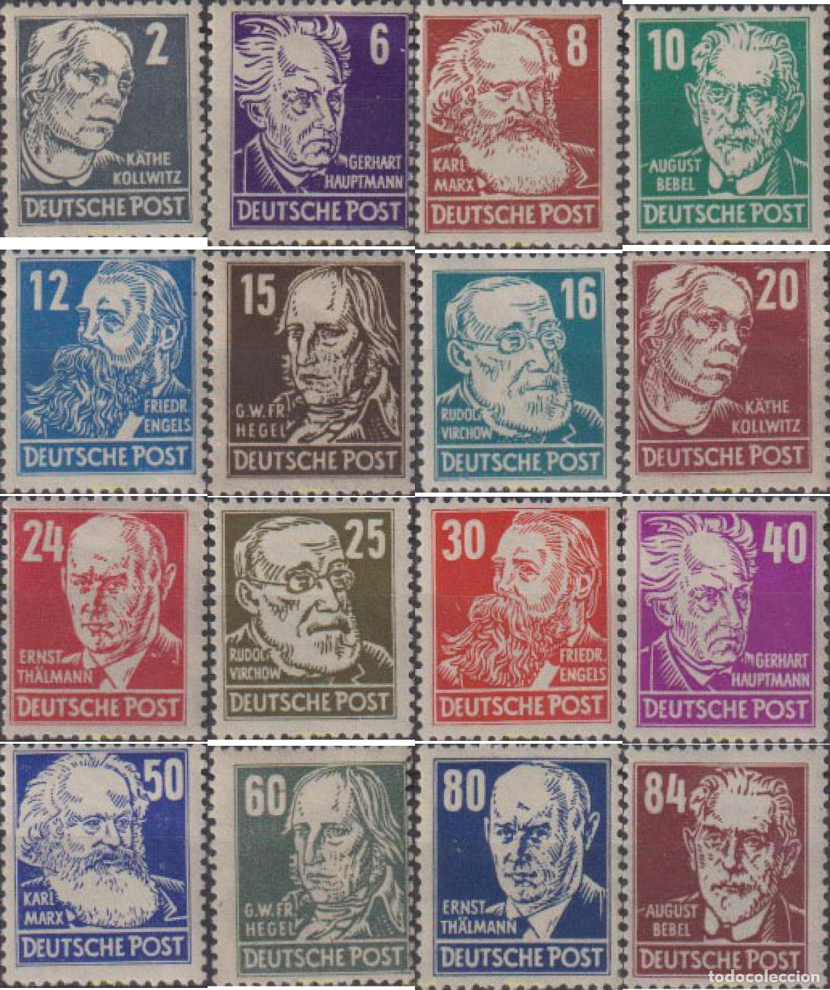 Sellos: 690925 HINGED ALEMANIA. Zona sovietica 1948 PERSONAJES