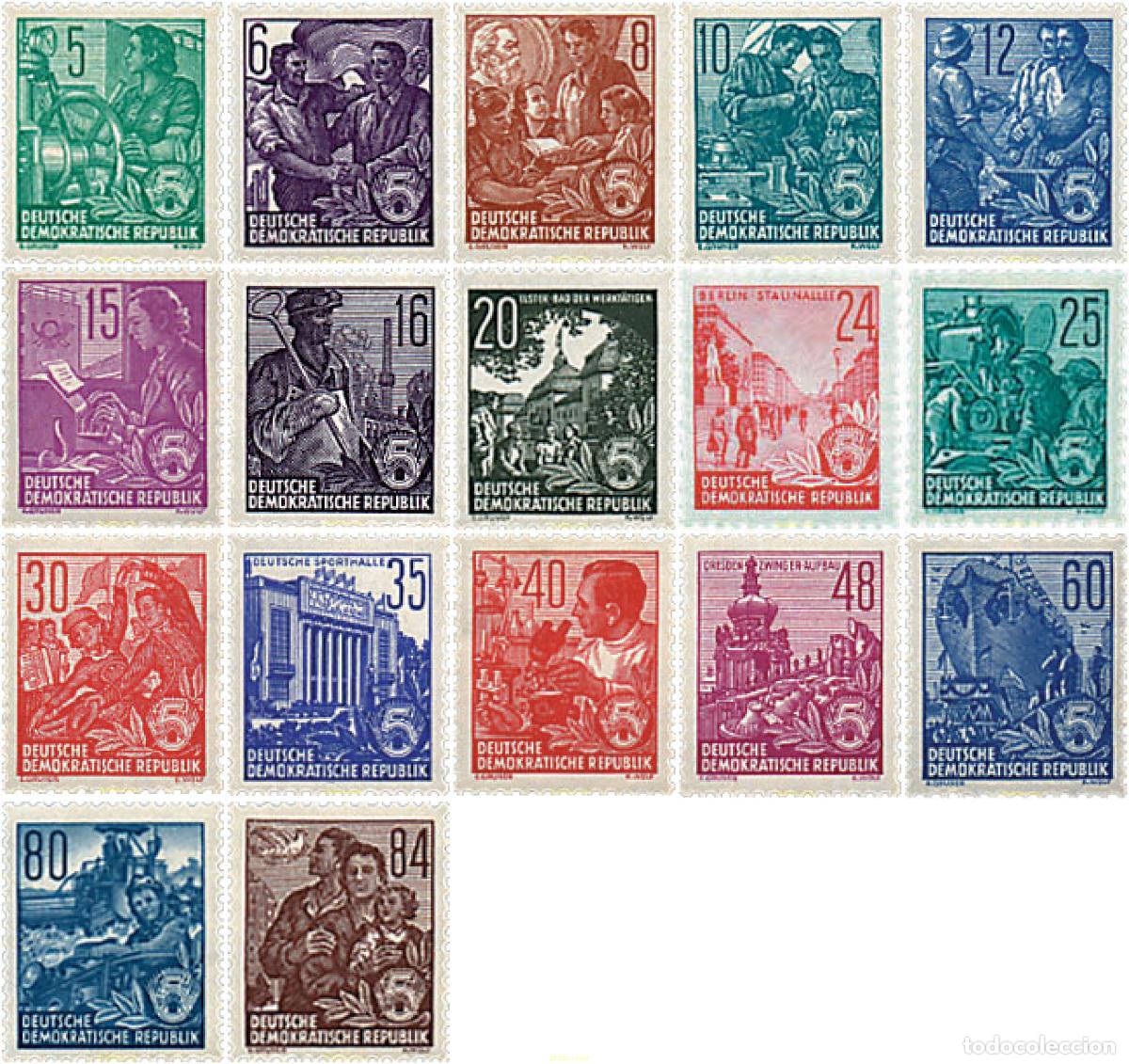 Selos: 703458 HINGED ALEMANIA DEMOCRATICA 1953 PLAN QUINQUENAL