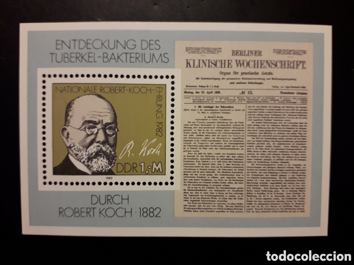 Selos: ALEMANIA ORIENTAL DDR YVERT HB-65 SERIE COMPLETA NUEVA *** 1982 R KOCH TUBERCULOSIS PEDIDO M&Iacute;NIMO 3&euro;