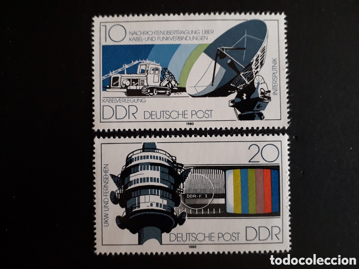Sellos: ALEMANIA ORIENTAL DDR YVERT 2154/5 SERIE COMPLETA NUEVA *** 1980 TELECOMUNICACIONES PEDIDO M&Iacute;NIMO 3&euro;