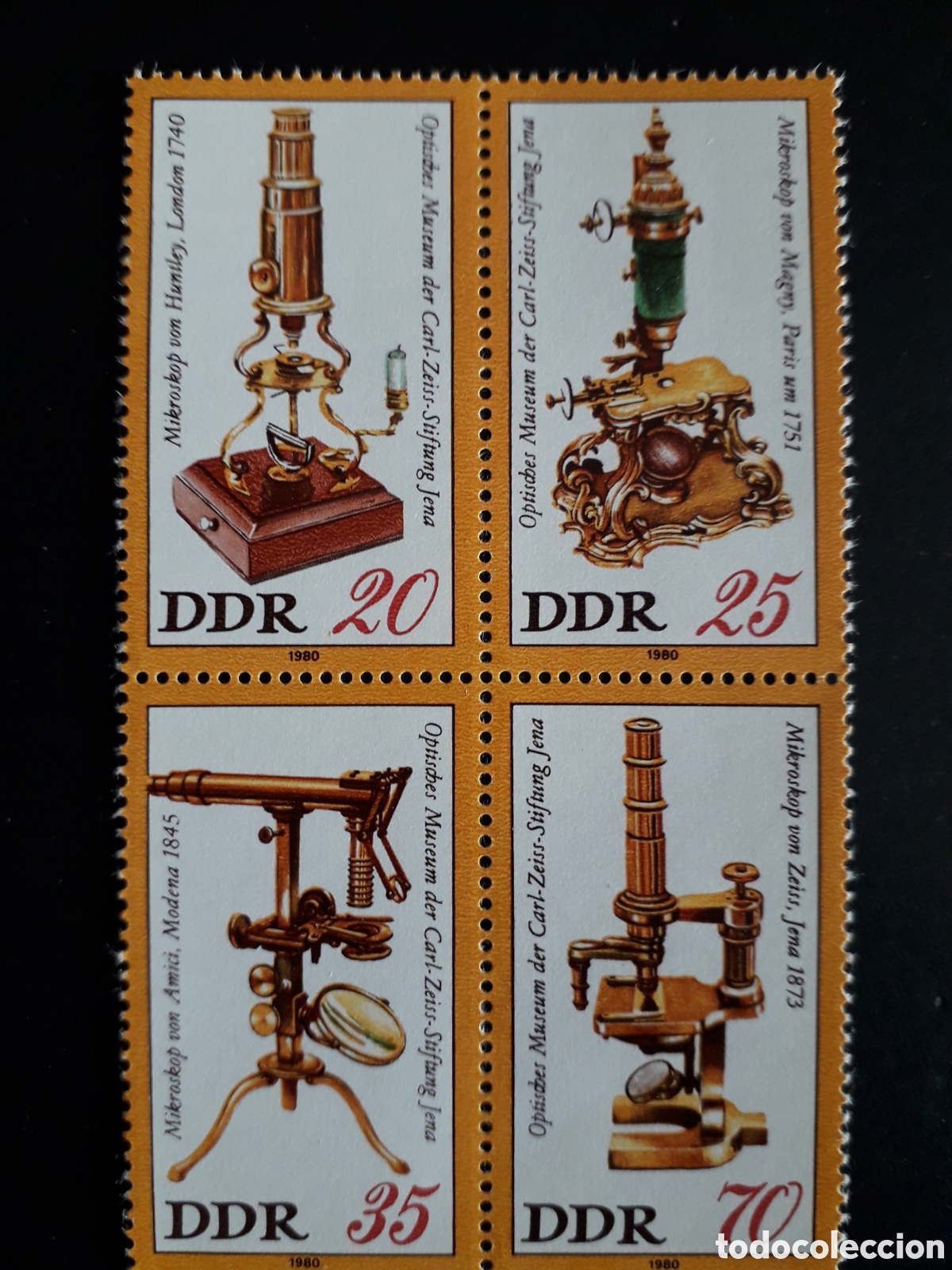 Sellos: ALEMANIA ORIENTAL DDR YVERT 2192/5 SERIE COMPLETA NUEVA *** 1980 MICROSCOPIO &Oacute;PTICA PEDIDO M&Iacute;NIMO 3&euro;