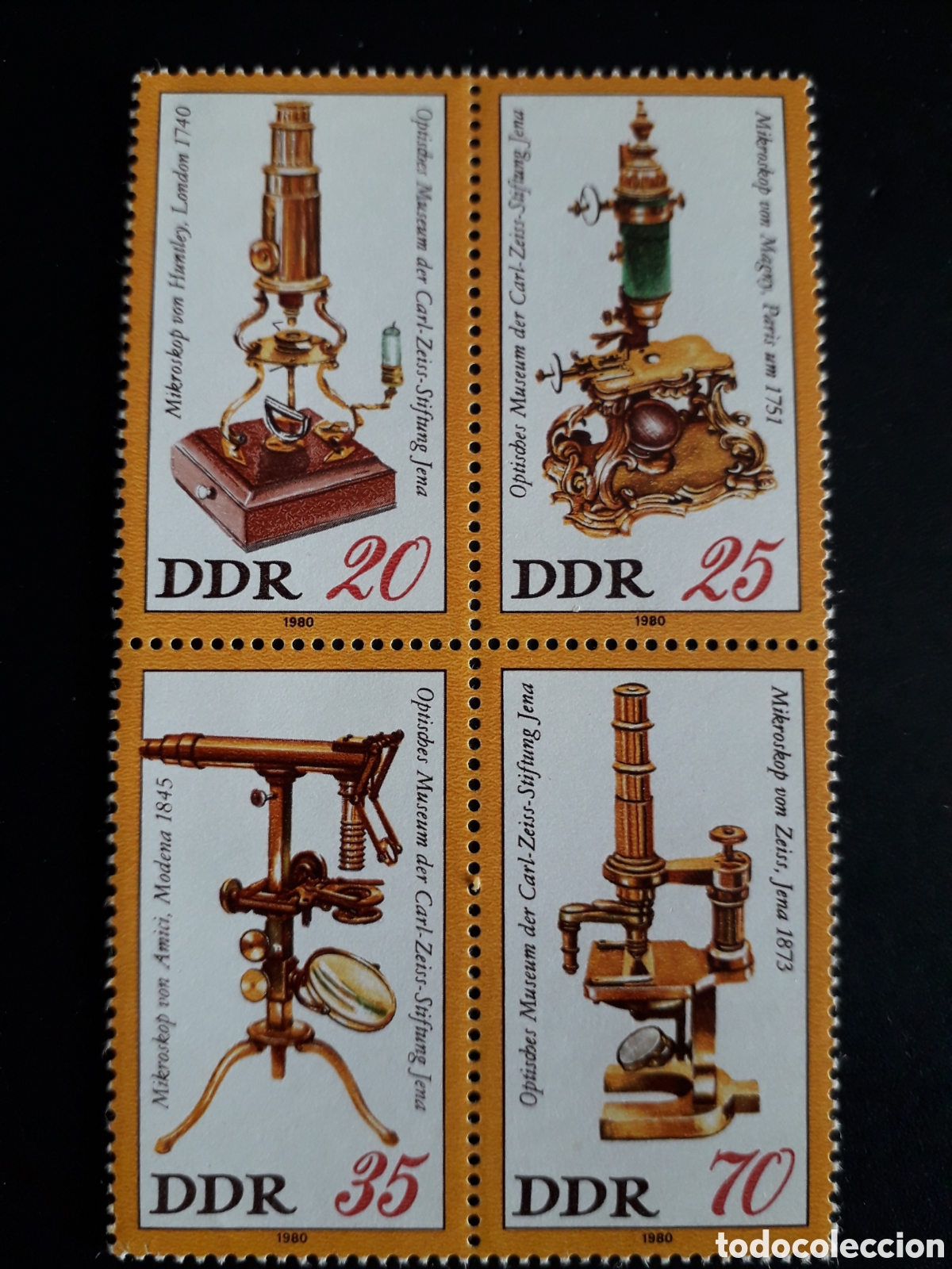 Sellos: ALEMANIA ORIENTAL DDR YVERT 2192/5 SERIE COMPLETA NUEVA *** 1980 MICROSCOPIO &Oacute;PTICA PEDIDO M&Iacute;NIMO 3&euro;