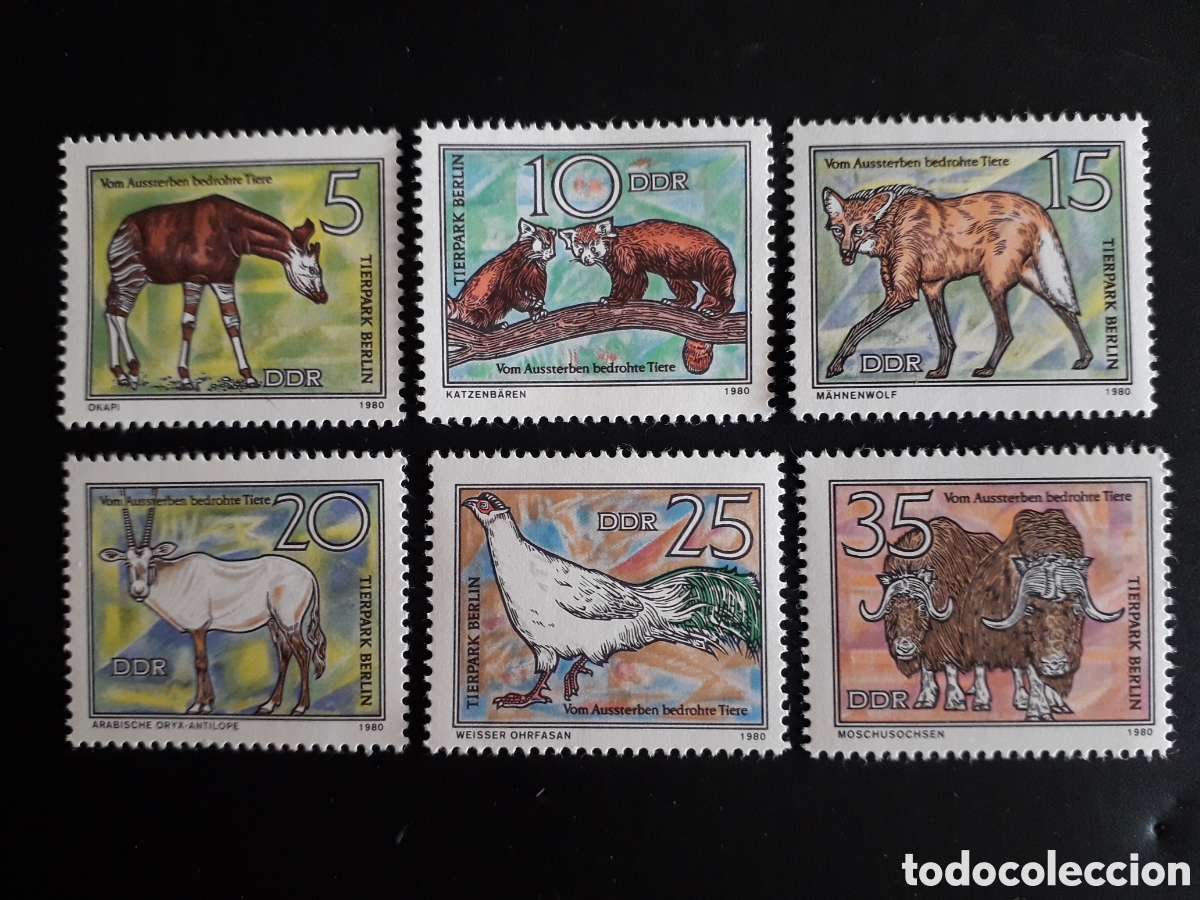 Francobolli: ALEMANIA ORIENTAL DDR YVERT 2181/6 SERIE COMPLETA NUEVA *** 1980 FAUNA PEDIDO M&Iacute;NIMO 3&euro;