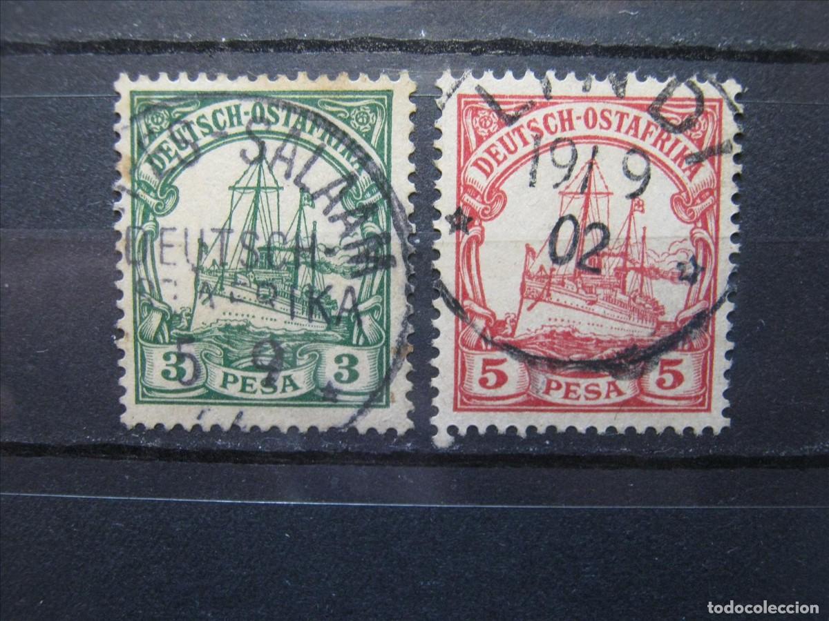 Selos: ALEMANIA &Aacute;FRICA DEL ESTE 1901 YVERT 12 Y 13 USADOS PERFECTOS.