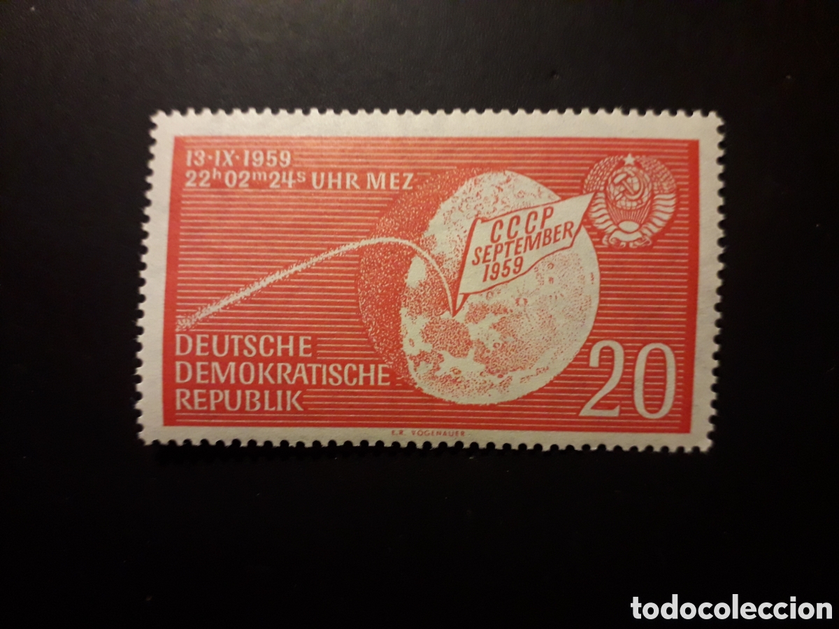 Stamps: ALEMANIA ORIENTAL DDR YVERT 437 SERIE CTA NUEVA *** 1959 VUELO LUNA 2, ESPACIO PEDIDO M&Iacute;NIMO 3&euro;