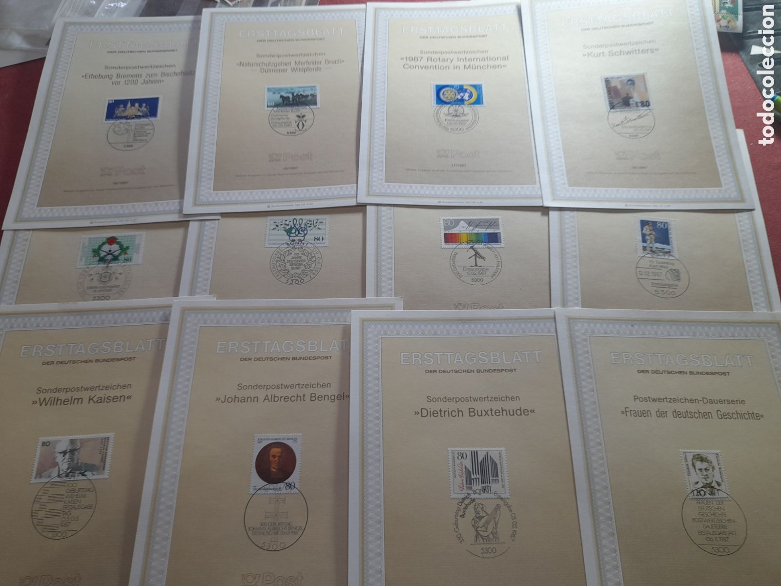 Sellos: Sello Alemina Federal matasellados edicion especial 1987. Lote. 12 l&aacute;minas