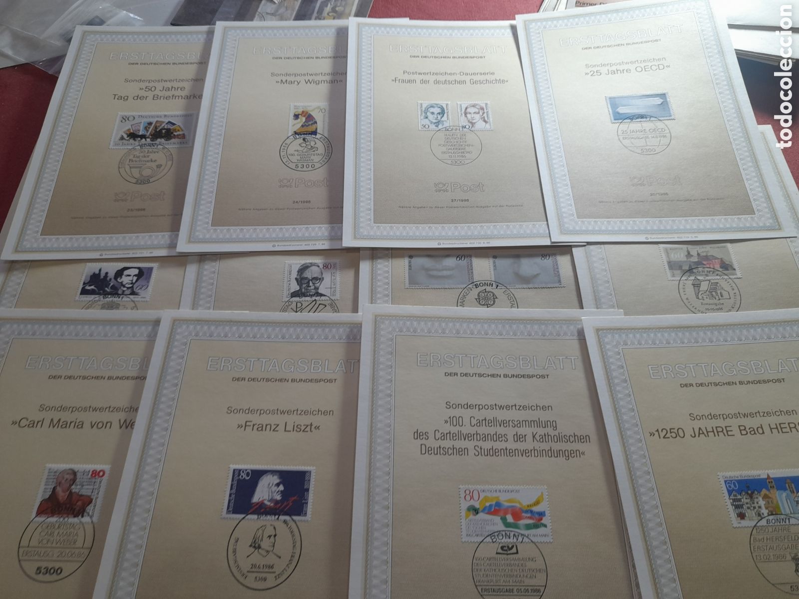 Sellos: Sello Alemina Federal matasellados edicion especial 1989. Lote. 1 l&aacute;minas