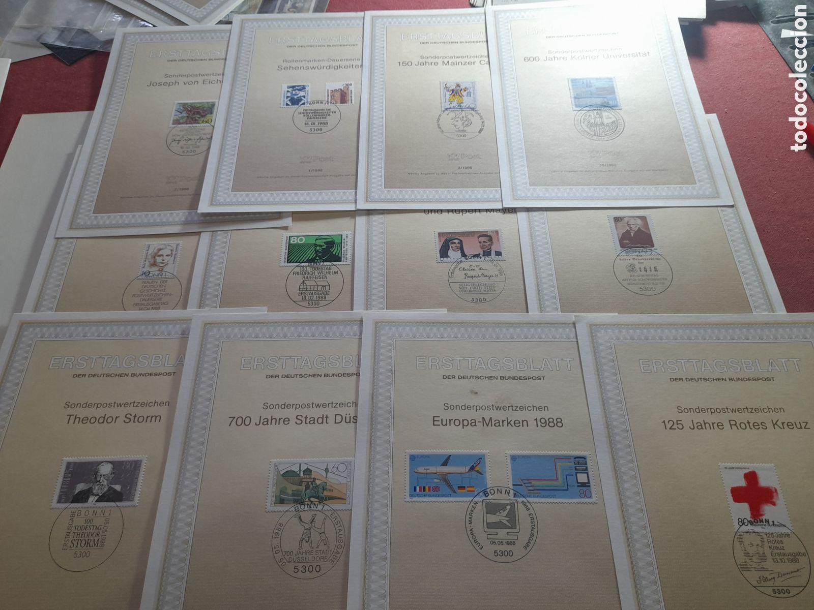 Sellos: Sello Alemina Federal matasellados edicion especial 1988. Lote 12 l&aacute;minas.