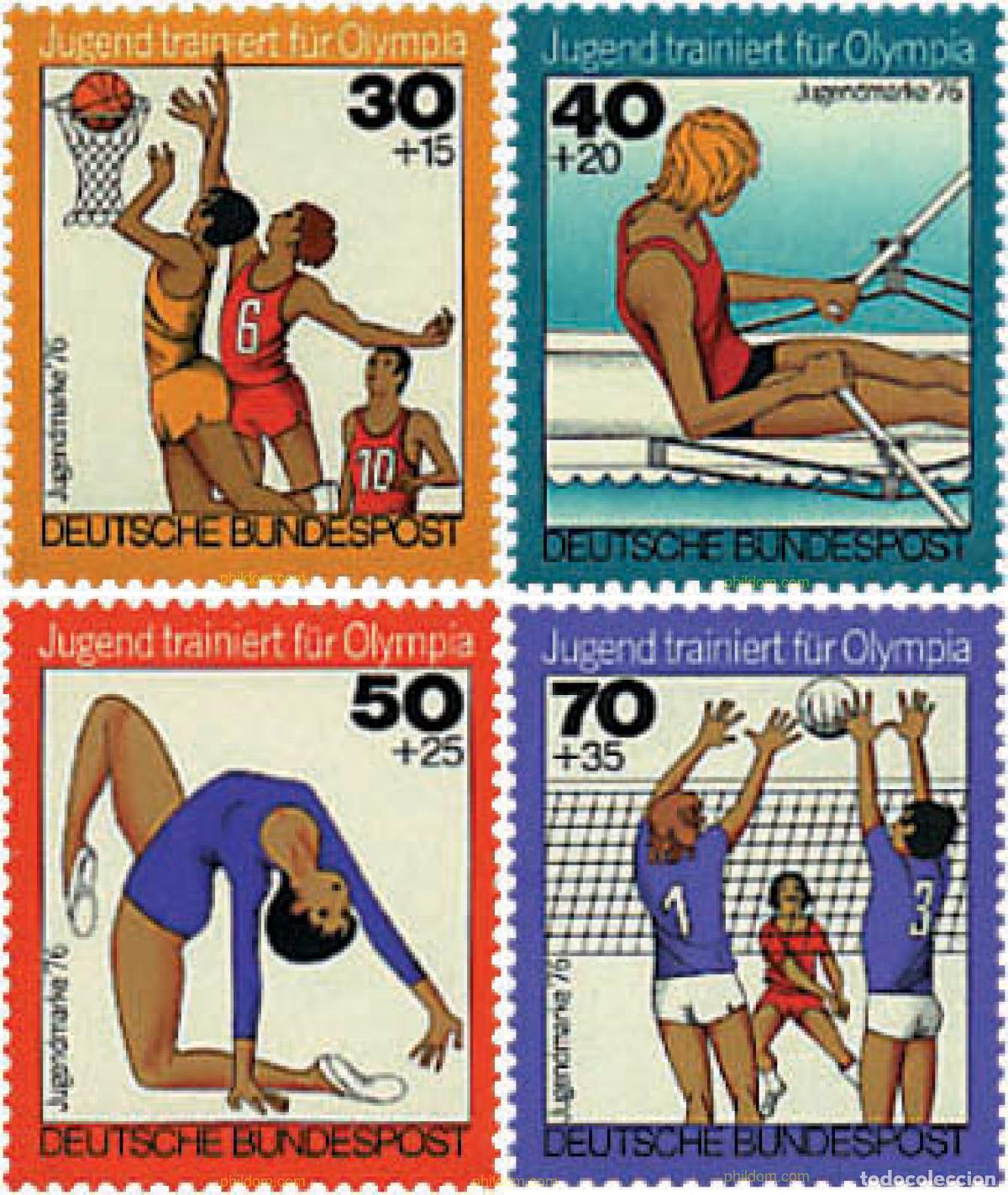 Sellos: 764261 HINGED ALEMANIA FEDERAL 1976 ENTRENAMIENTO DE LA JUVENTUD PARA LOS JUEGOS OLIMPICOS
