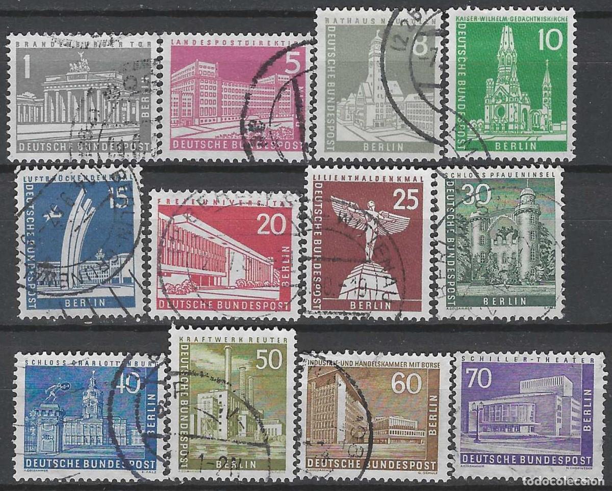 Sellos: BERL&Iacute;N 1956 - EDIFICIOS, 12 VALORES - USADOS - Foto 1