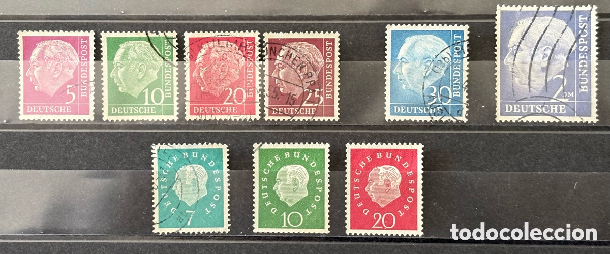 Timbres: Alemania 1954-1959 - Lote 9 sellos