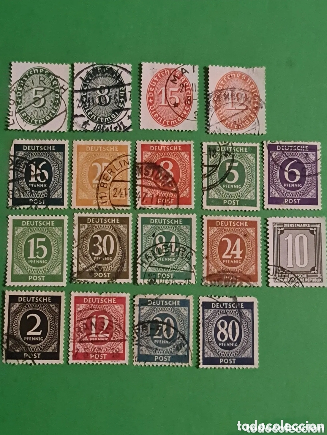 Briefmarken: Coleccion 18 sellos postales antiguos de Alemania