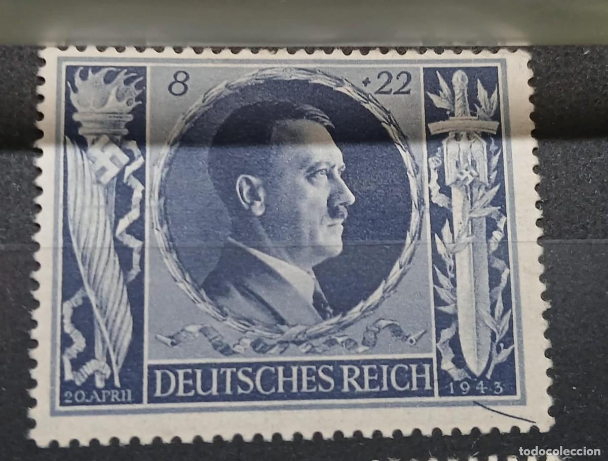 Sellos: Aniversario de Hitler con error de placa - Foto 2