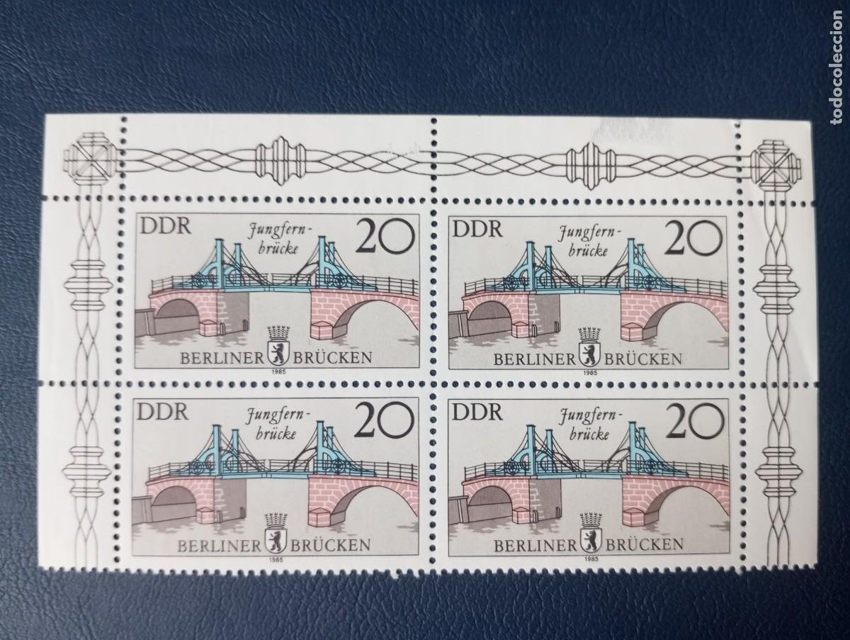 Timbres: ALEMANIA, REP&Uacute;BLICA DEMOCRATICA,RDA, DDR, 1985, PUENTES DE BERLIN