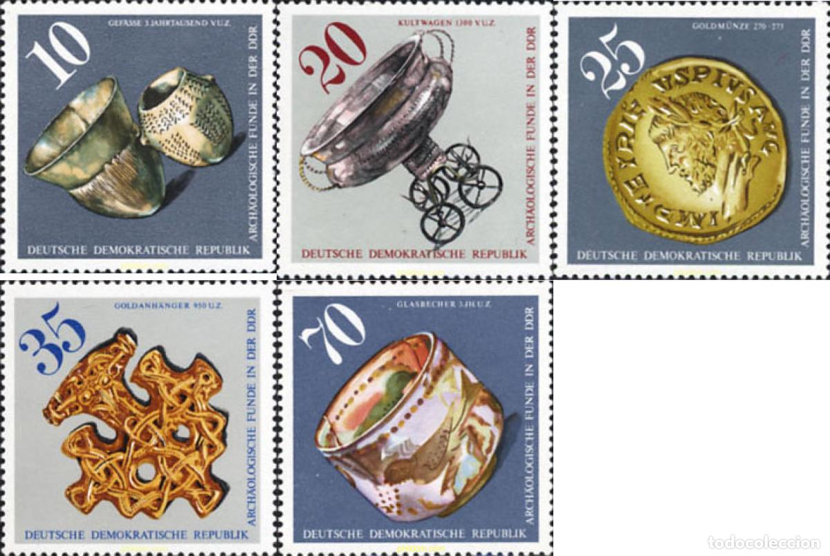 Sellos: 150807 MNH ALEMANIA DEMOCRATICA 1976 DESCUBRIMIENTOS ARQUEOLOGICOS