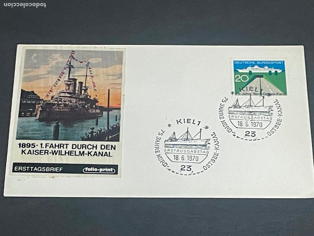 Stamps: ALEMANIA - KIEL - 75 ANIV. NORD-OSTSEE KANAL (CANAL DEL MAR BALTICO) - FDC 1ER DIA YVERT 493