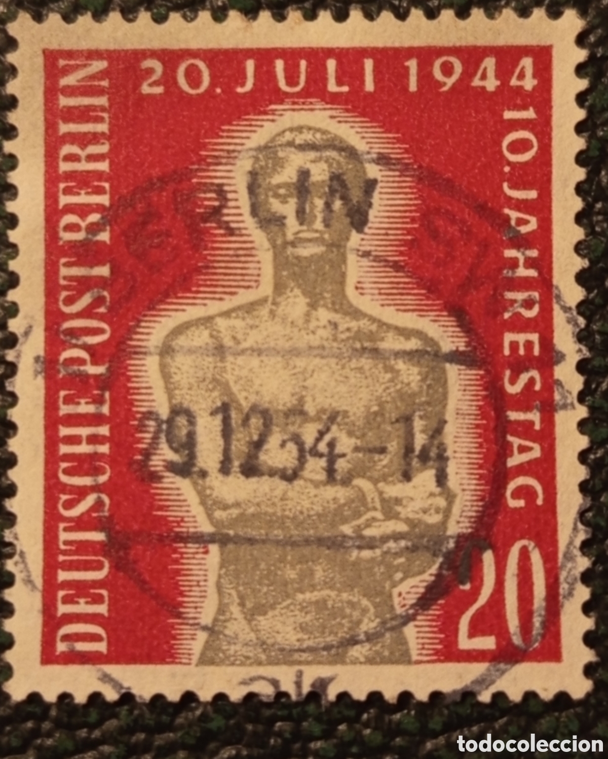 Briefmarken: BERL&Iacute;N , 1954, YVERT N&ordm; 106, 10&ordm; ANIVERSARIO LEVANTAMIENTO 20 DE JULIO
