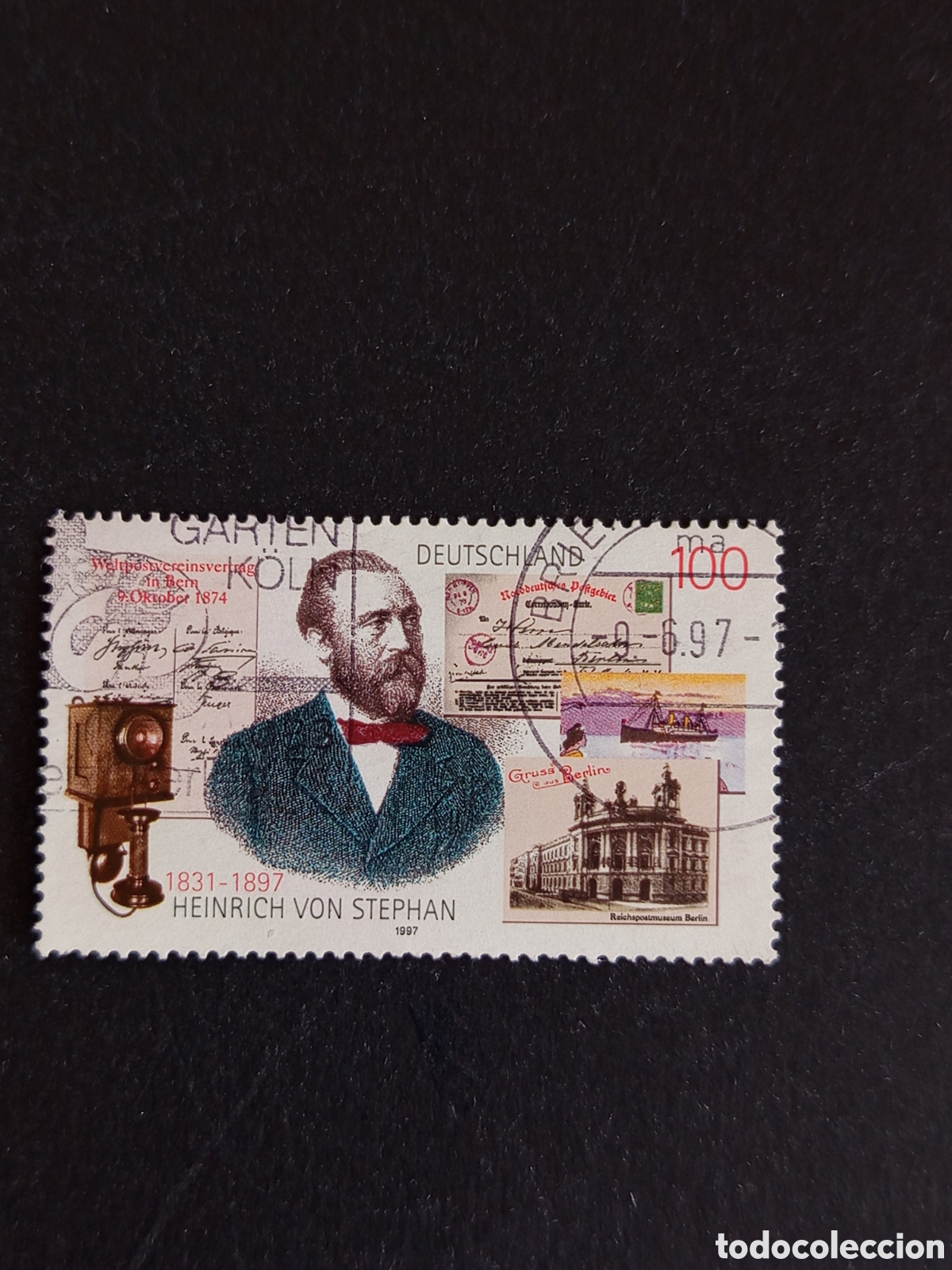 Sellos: Alemania, 1997. Heinrich von Stephan. Yvert 1744. Serie completa. Pedido m&iacute;nimo 3 &euro;. Ver fotos